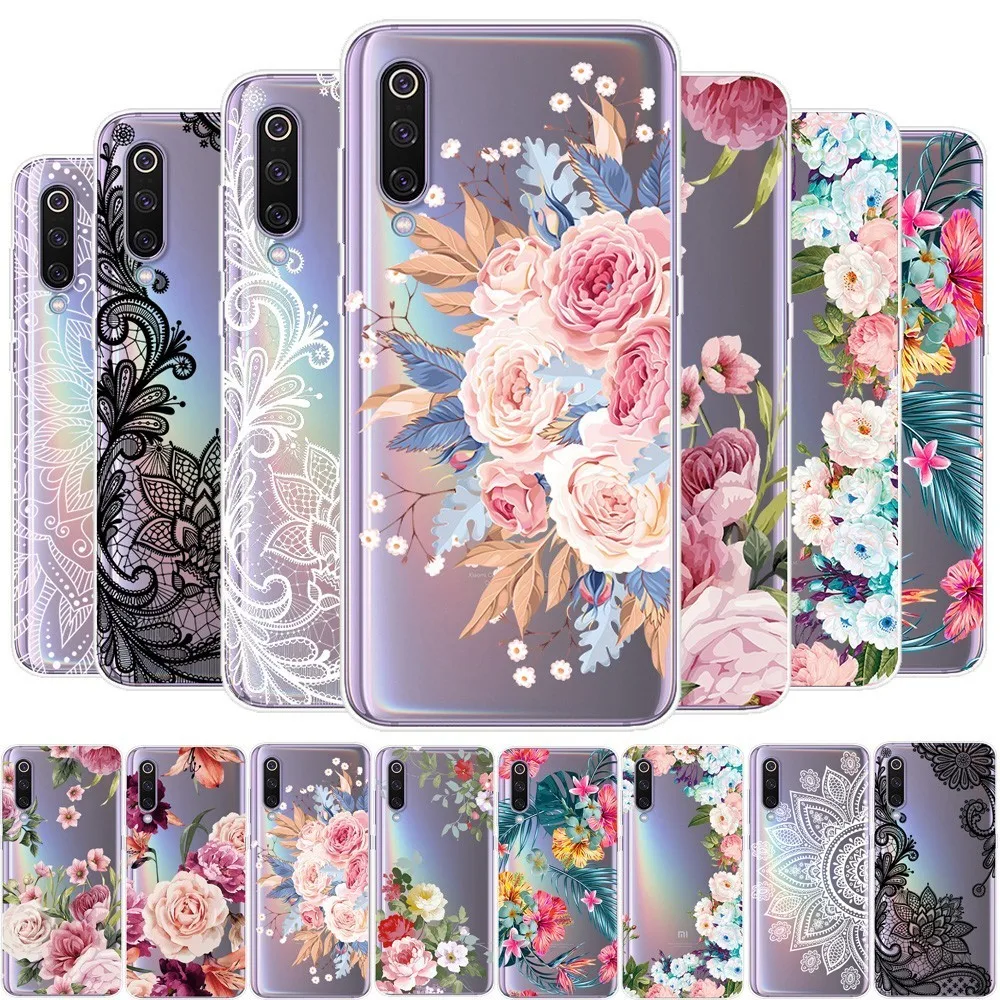 

Phone Case For Xiaomi Mi 8 9 A1 A2 5X 6X Redmi Note 4 4X 5 6 7 Pro F1 Girls Floral Silicone Cases Clear Tpu Soft Slim Cover