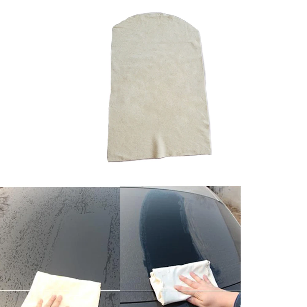 

25cmX40cm Natural Chamois Leather Car Cleaning Cloth Genuine Leather Wash Suede Absorbent Quick Dry Towel Car Cleaning Cloth