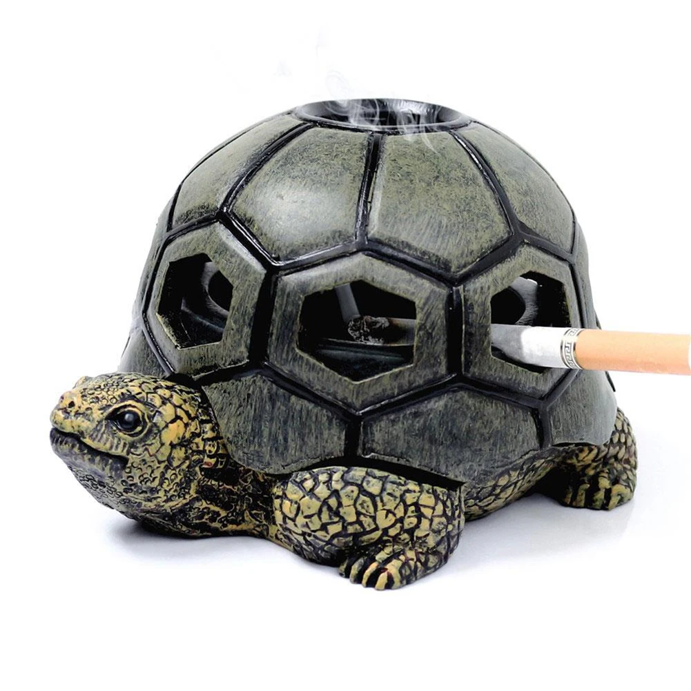 

Unique Resin Turtle Smoke Cigarette Ash Tray Decoration Creative Ashtray for Home Outdoor Office Car Boyfriend Home Decoration