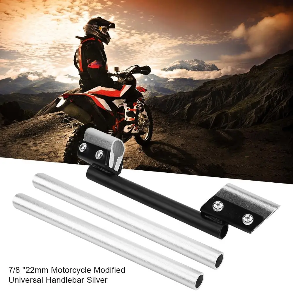Универсальный руль мотоцикла 7/" 22 мм мотоцикл Модифицированная универсальная ручка для Honda YAMAHA SUZUKI KAWASAKI серебристый