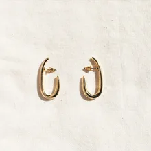 Популярные золотые Роскошные Панк-рок минималистичные геометрические искажения сплав u-образные серьги-гвоздики для женщин Мода