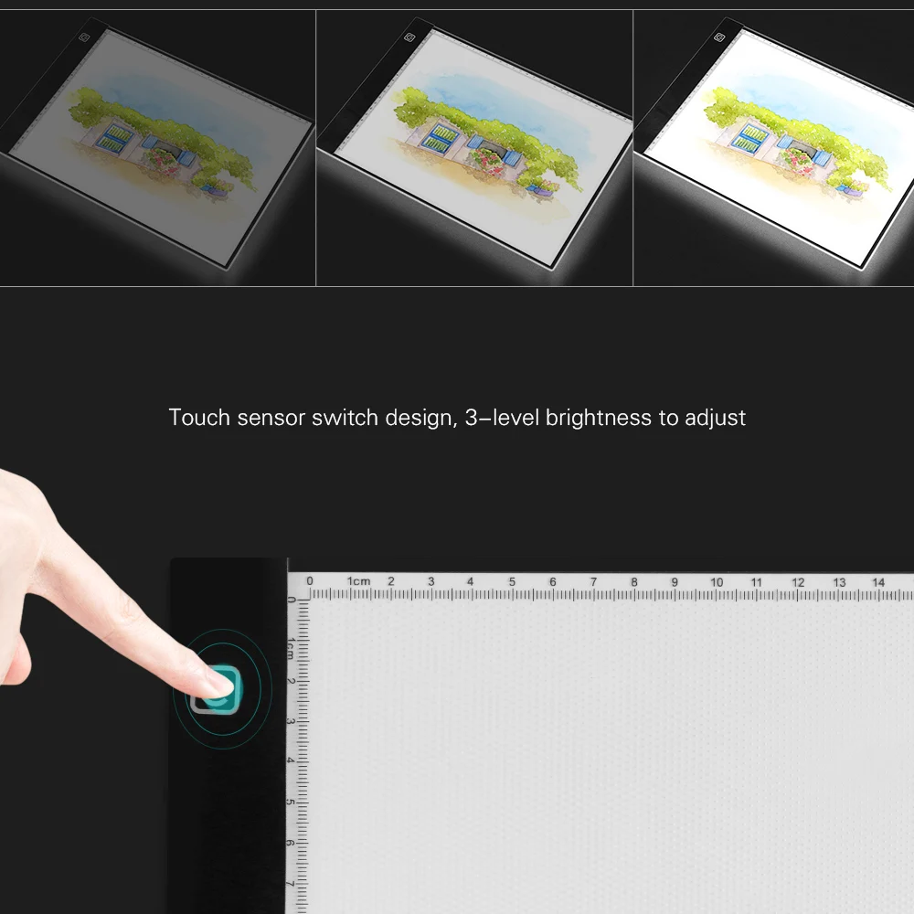 A4 ультра-тонкий светодиодный светильник Pad с питанием от USB светильник Box Tracer копировальная доска 3 Уровня Регулируемая яркость для художников дизайн каллиграфия