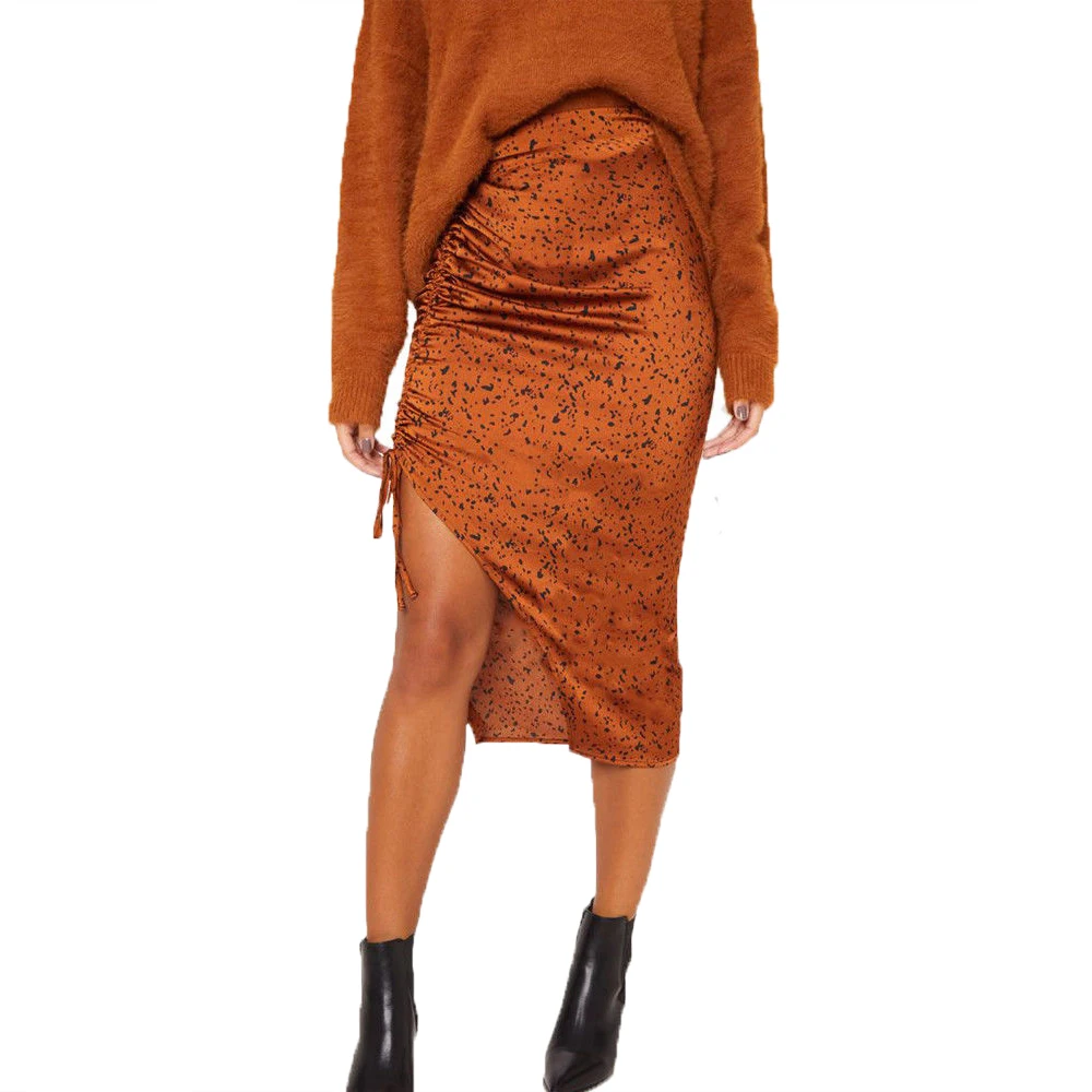 

Women Sexy Skirts Fashion Spring 2019 New High Waist Leopard Printing Slim Split Pleated Pencil Skirt Ladies Sundress Clothing