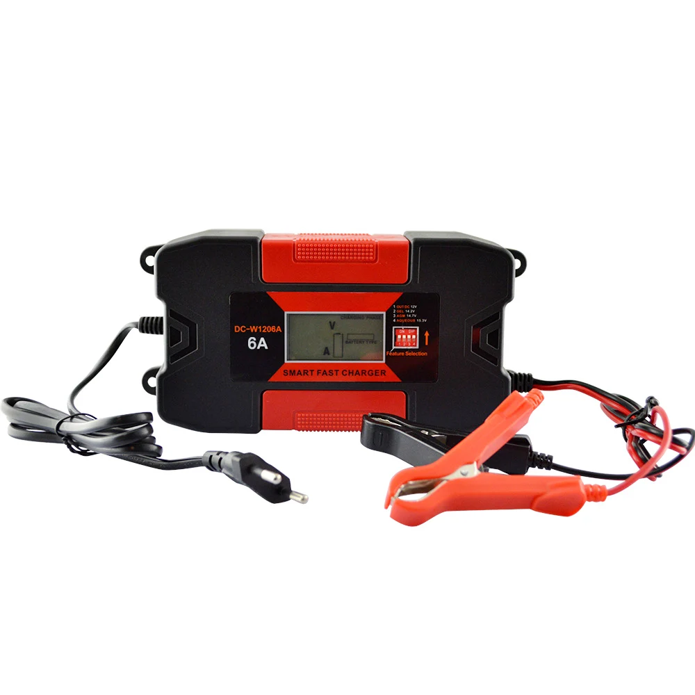 4A/6A 12V Fully PWM Digital Battery Charger Auto Smart Car Battery