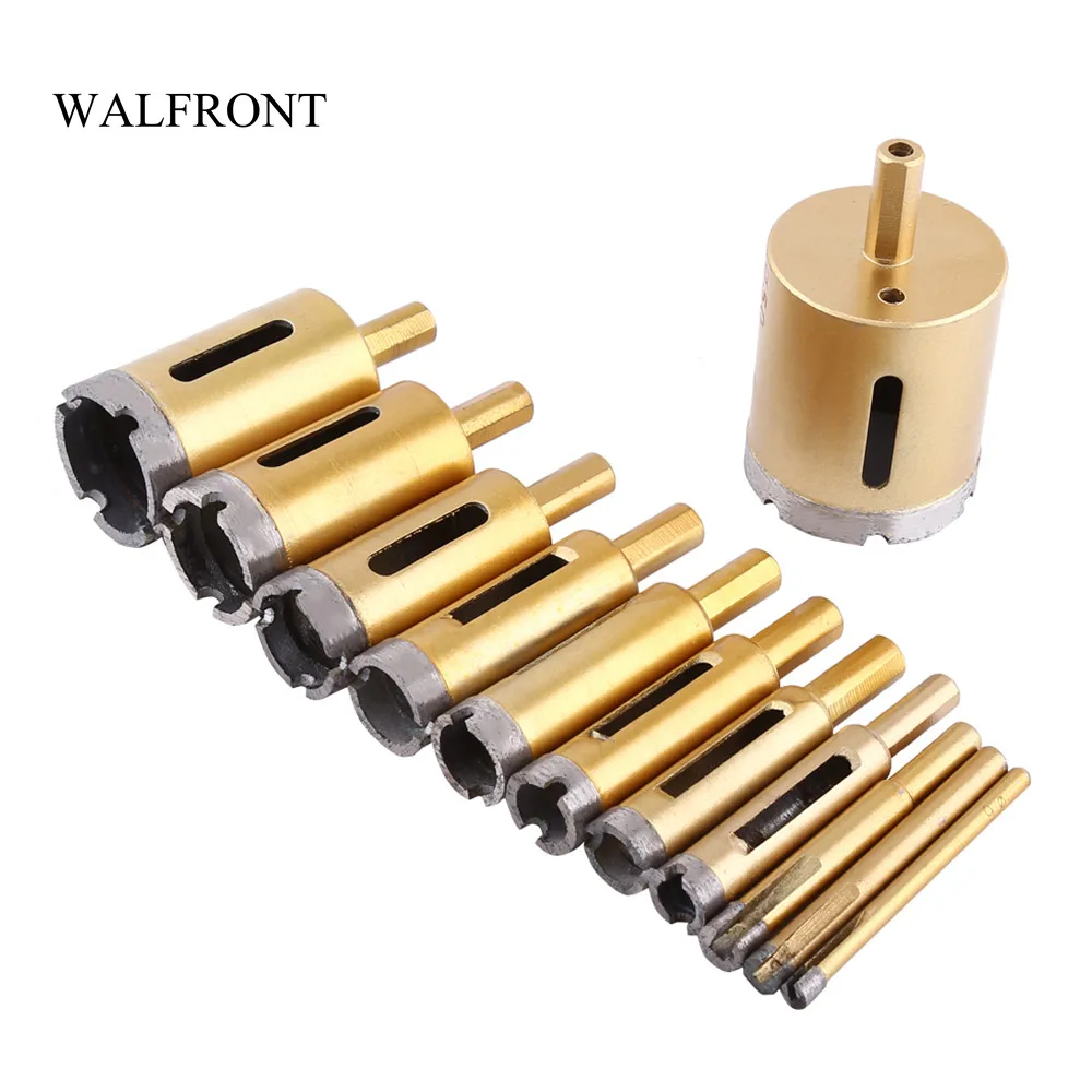 

WALFRONT 6-50mm Diamond Drill Bit Core Hole Saw Cutter Woodworking Metal Drilling Power Tools Set for Tiles Marble Glass Granite