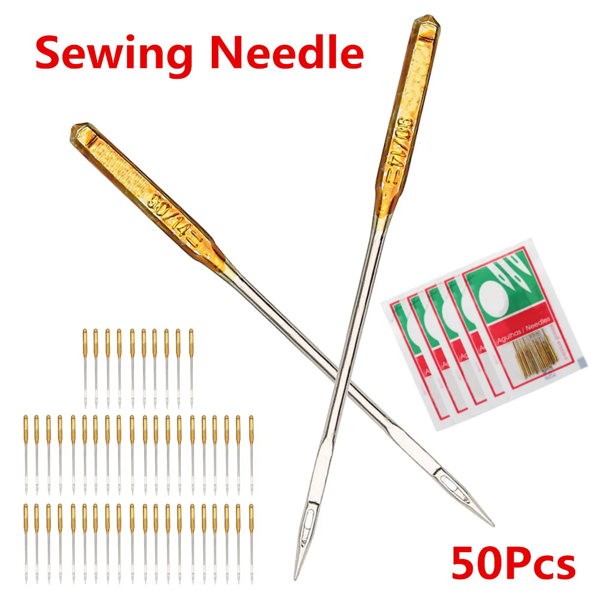50pcs Threading Sewing Needles Household Sewing Machine Needles For