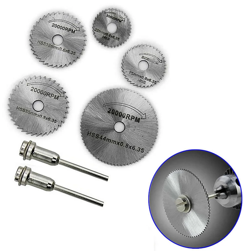 

7Pcs/set HSS Circular Saw Blade Rotary Tool For Metal Cutter Power Tool Set Wood Cutting Discs Drill Tools Saw Blade