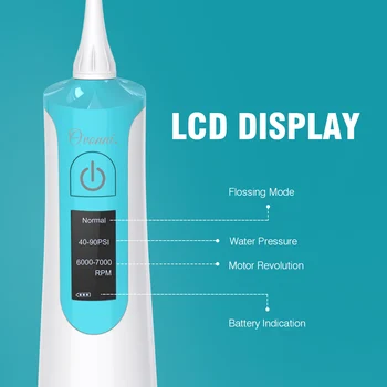 

Ovonni Oral Irrigator Water Flosser Dental Care 145ML Water Tank IPX7 Waterproof Teeth Cleaner with 5 Jet Tips Nozzles