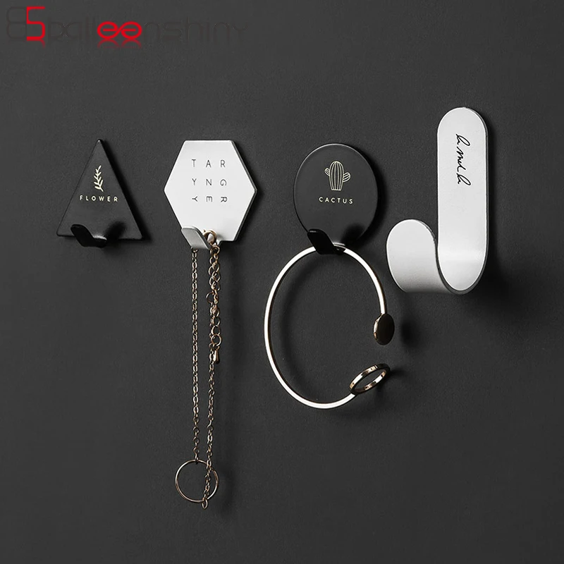 Balleenshiny Iron Art Hook Nordic Style Round Triangle Adhesive No Nail Storge Hanger Door Canbinet Wall Mounted Coat huismerk kopen in de aanbieding Balleenshiny Iron Art Hook Nordic Style Round Triangle Adhesive No Nail Storge Hanger Door Canbinet Wall Mounted Coat huismerk kopen in de aanbieding