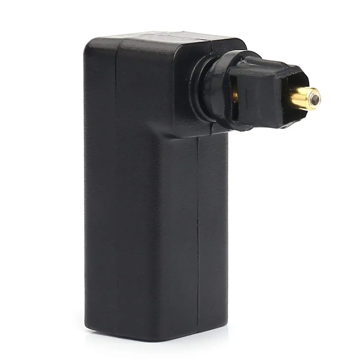

Right Angle Digital Optical Toslink Fiber Optic Adaptor, 360 Degree Rotatable Digital Optical Audio Cable Adapter Converte