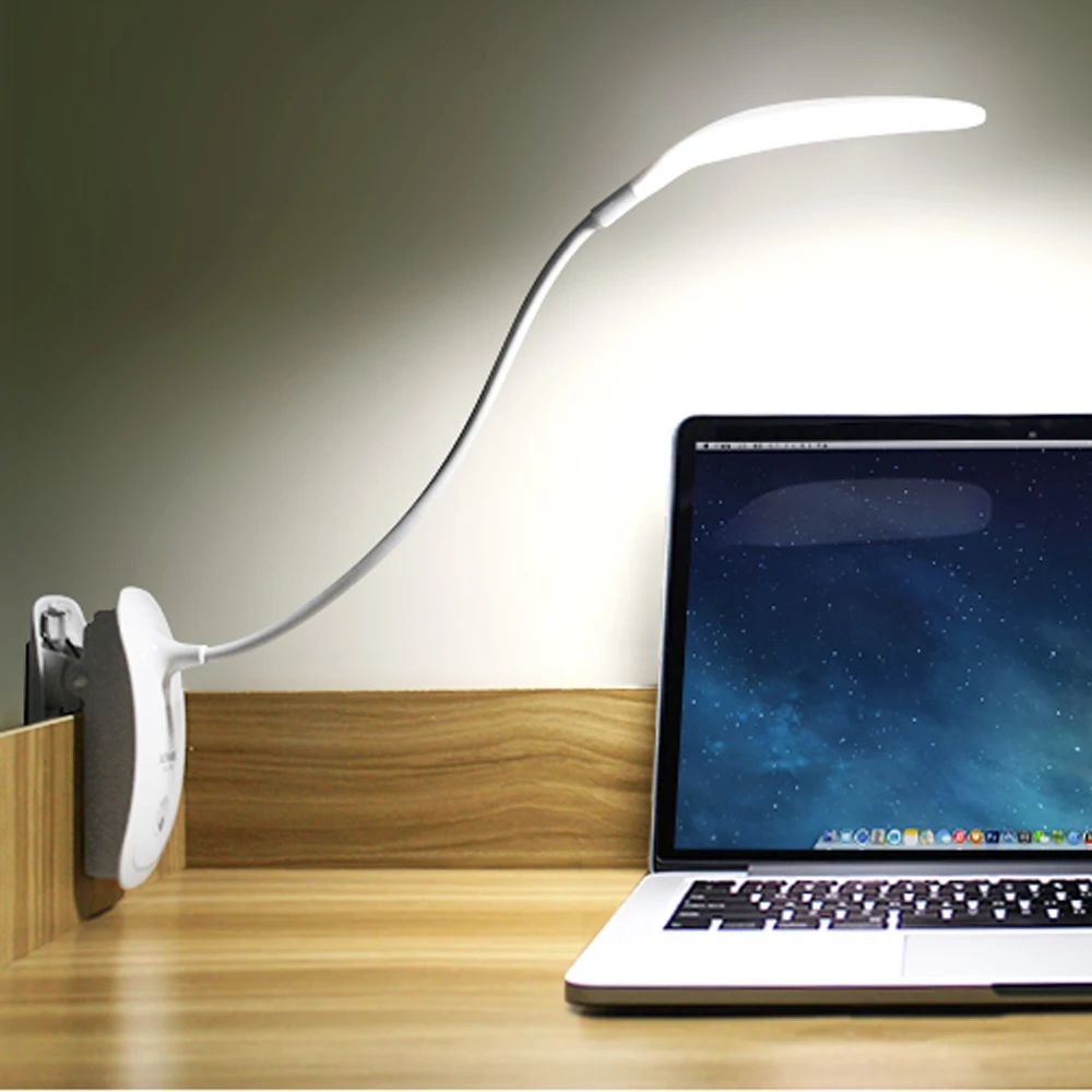 2000 mah Led сенсорный переключатель клип лампа настольная Гибкая Студенческая лампа для чтения в общежитии Настольный диммер Перезаряжаемый Usb светодиодные настольные лампы