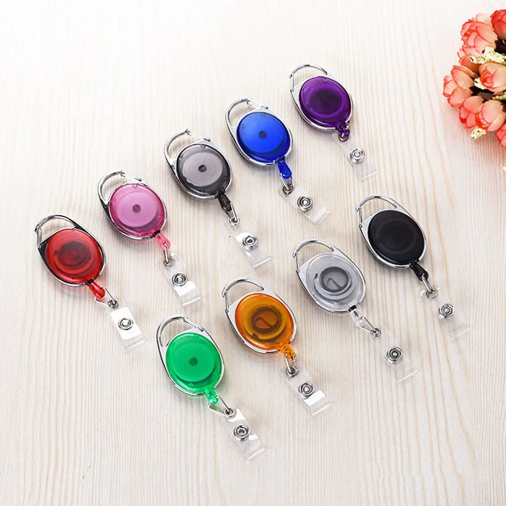 

1pc Retractable Pull Key Ring ID Badge Reel Holder Name Tag Card Holder Badge Holder Key Chain Belt Clips Kawaii Stationary