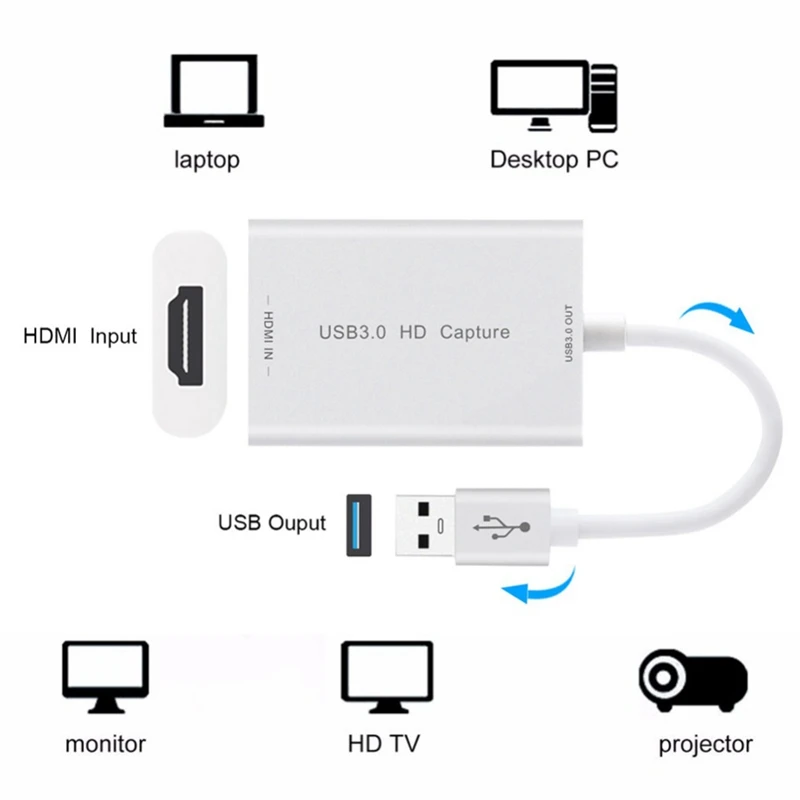 HDMI устройство захвата видео USB 3,0 1080P 60 FPS видео и аудио Захват для xbox PS4 nintendo переключатель розетка для ПК и игры