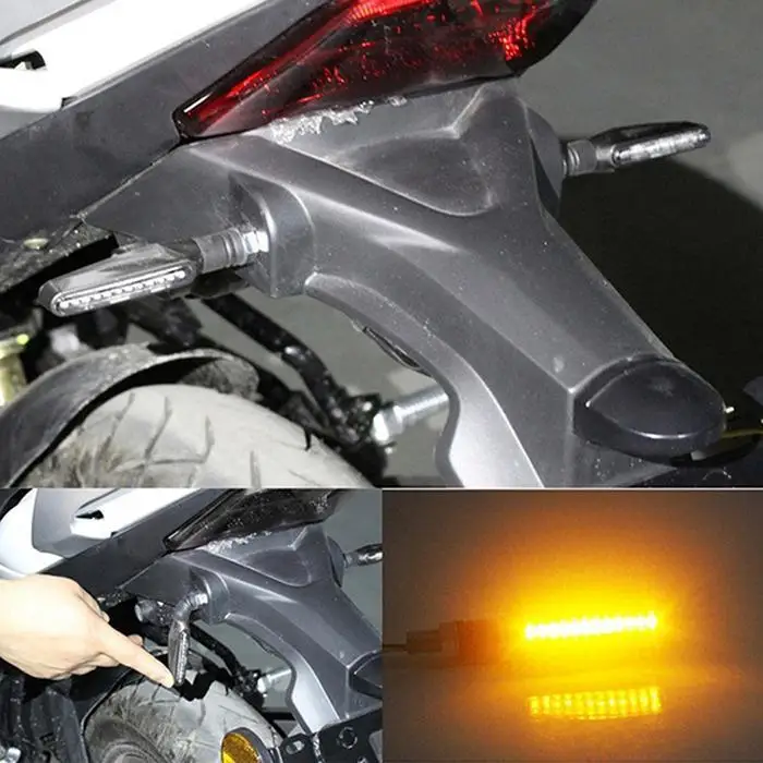 2 шт./4 шт. мотоциклетные указатели поворота 12 * 335SMD хвостовые мигалки LED струящаяся