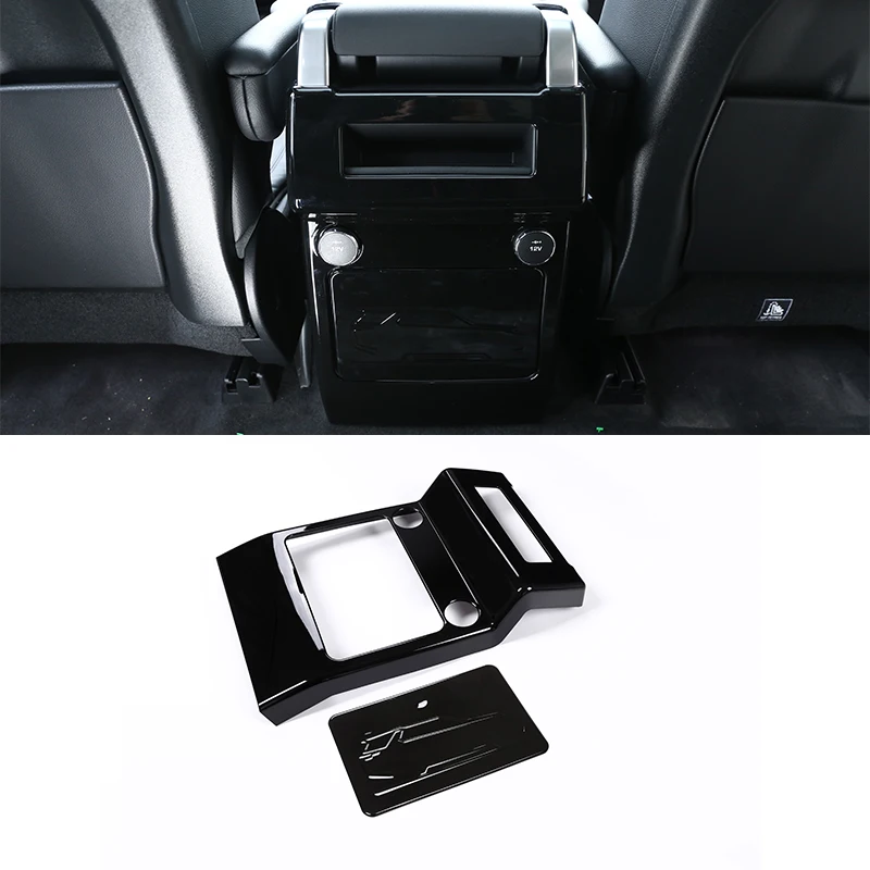 

Glossy Black ABS Chrome Armrest Box Rear Anti-kick Decorative Cover For Land Rover Discovery 5 LR5 L462 2017-2018 Car Accessorie