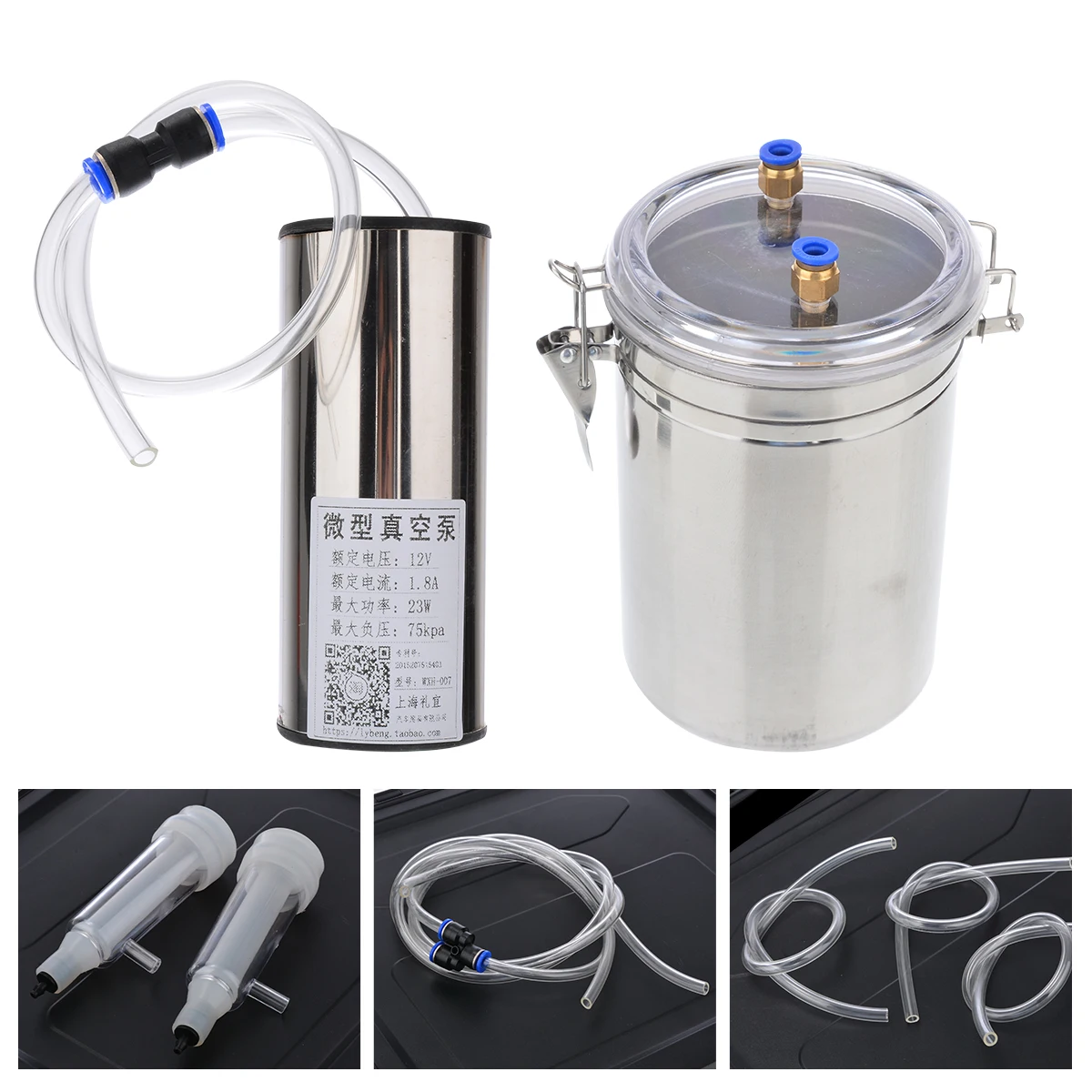 

Portable 2L/0.5 Gal Stainless Steel Single Head Electric Milking Machine Milker for Cow Sheep Goat 110-240V