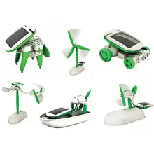 6 шт./компл. Мини DIY Солнечный робот с двигателем игрушка ручной работы автомобиль лодка для детей ребенка раннего образования научный эксперимент монтажный комплект