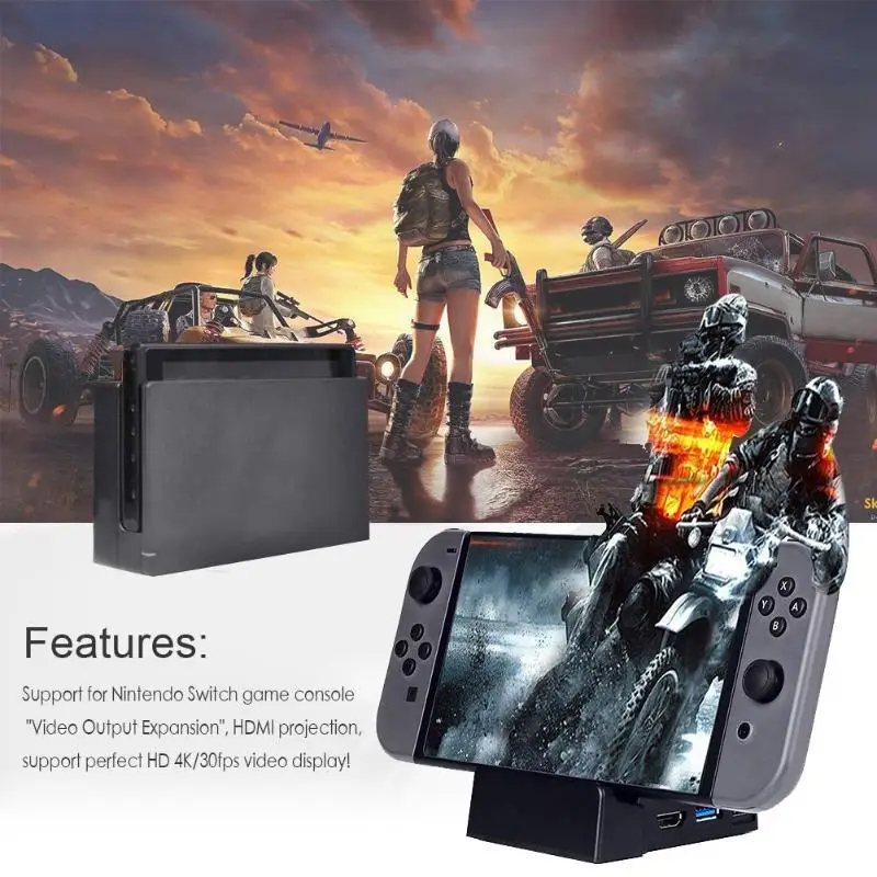 

Portable Cooling Type C TV Dock Base for Nintend Switch Host 4K HDMI Projection TV Stand for NS Support Bluetooth Connection