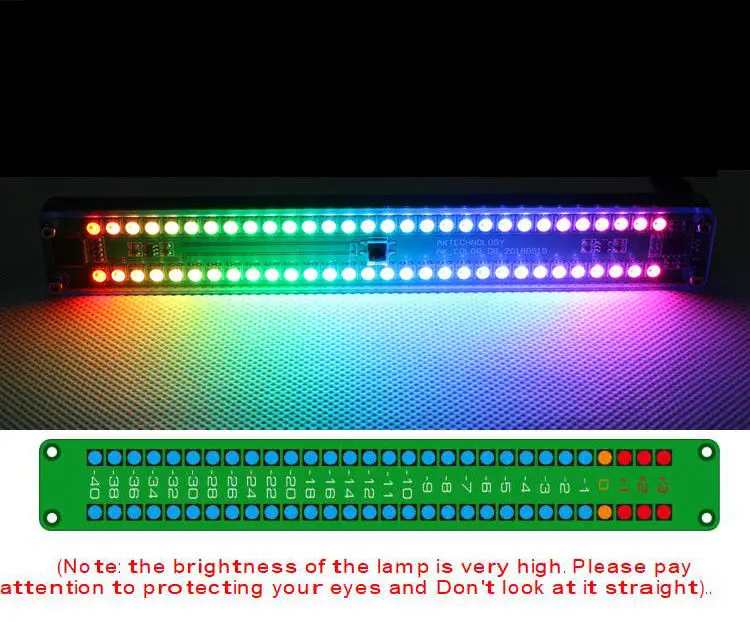 

Dual 30 Level Indicator Colorful Music Audio Spectrum Indicator Stereo Amplifier VU Meter Adjustable Light Speed AGC mp3 Rhythm