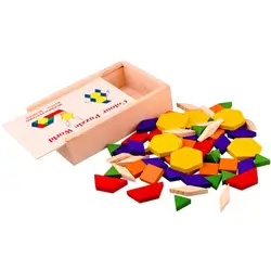 60 шт. деревянный PuzzleDiy твердой древесины познавательный головоломки Детская раннего образования развивающие игрушечные лошадки сосны