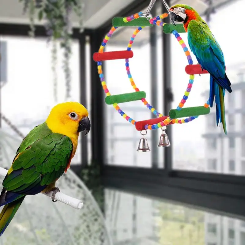 

Arch Swing Bird Toy Parrot Harness Rings Toys Parakeet Cockatiel Budgie