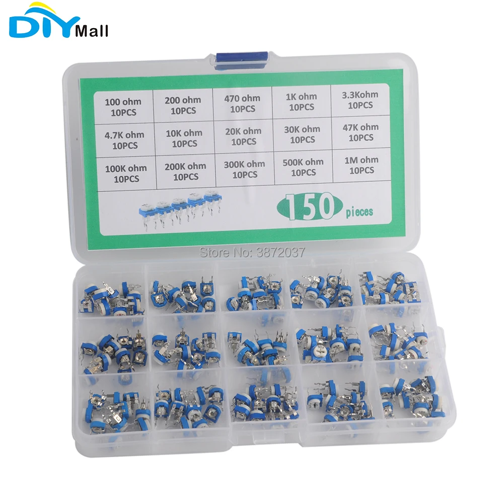 

150PCS DIYamll RM065 Potentiometer Kit 15 Values 10pcs each value 100R-1M