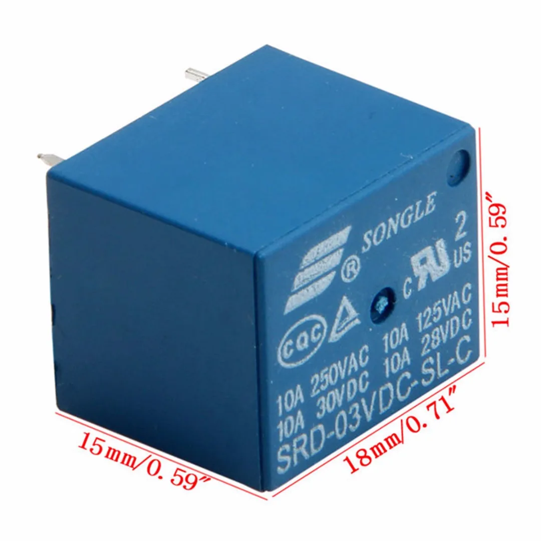 2/5/10 шт Мини реле 3 В постоянного тока 10 А высокотоковые силовые SRD 3VDC SL C PCB типа Relay5
