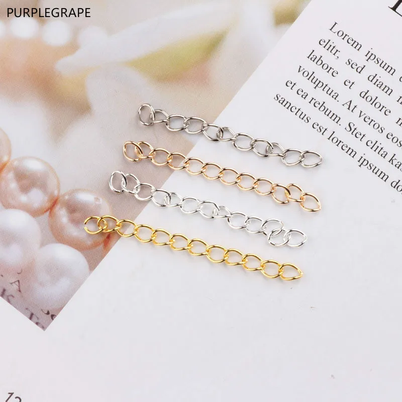 

DIY earrings accessories 50mm adjustment chain long tail metal jewelry basic material necklace bracelet 50 pieces