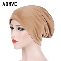 Aonve женская зимняя шапочка мягкая фланель Headwrap Bonnets для женщин плотная повседневное роковой Mujer Hiver 2018 капот