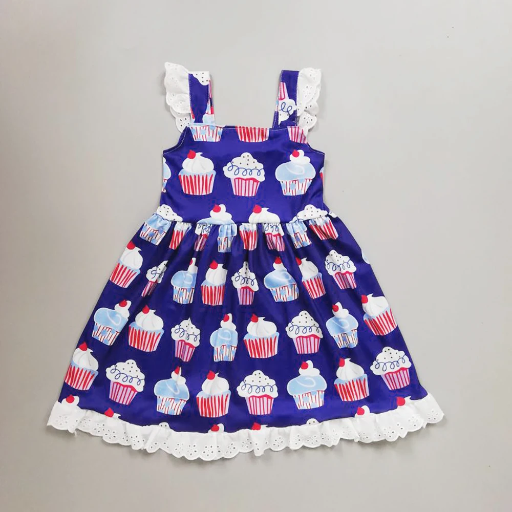 

Baby Boutique Dress Conice Kids ice cream Pattern Girl Dresses Party dress Summer Baby Girl Clothes Girl Dress LYQ903-621