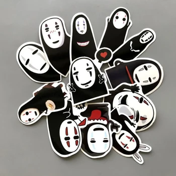 

12 Pcs/set New Anime Spirited Away No Face Man Stickers for Skateboard Laptop Luggage Fridge Phone Doodle Waterproof Car Sticker