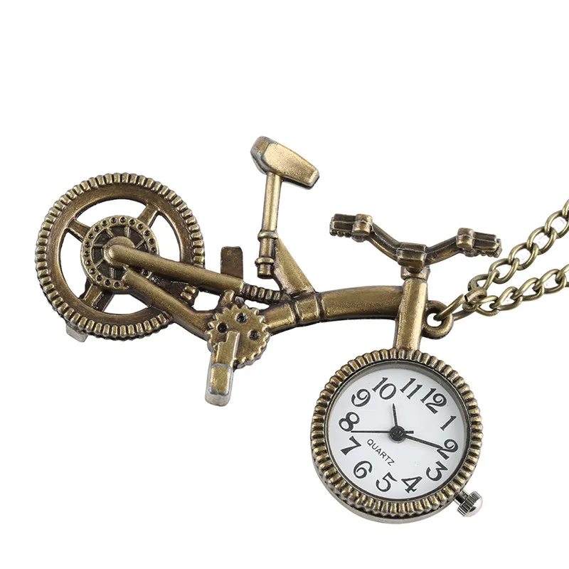 Fobs бронзовые байкерские карманные часы для мужчин и женщин Изысканные кварцевые карманные часы Креативный дизайн подарок для карманных часов