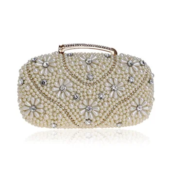 

Wedding Party Dinner Women Clutches Beaded Diamonds Luxurious Evening Bags Shoulder Chain Purse Handbags Wallets YM1114