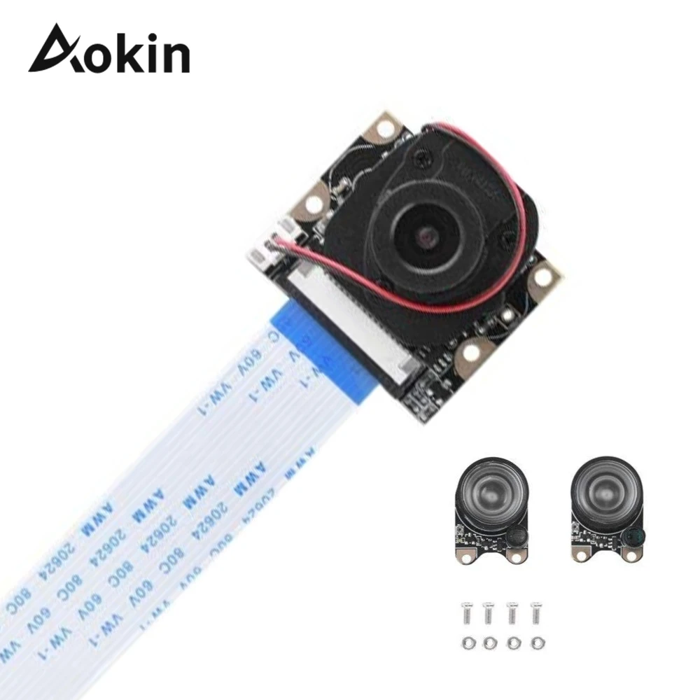 

For Raspberry Pi Manual IR-CUT Night Vision Camera Adjustable-Focus 5MP HD Webcam OV5647 1080P Video with 2Pcs Fill Light LED