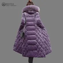 Вельветовая стеганая куртка с меховым воротником, Женское зимнее пальто, плюс размер, облегающее пальто на молнии, парка, Женская длинная теплая верхняя одежда, Okd683
