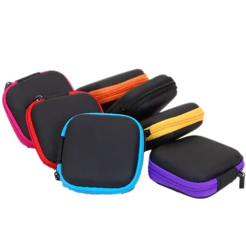 

1 pcs Earphone bag USB Cable Organizer Portable Mini coin wallet multifunction Storage bag Square Shape Headset Zippered box