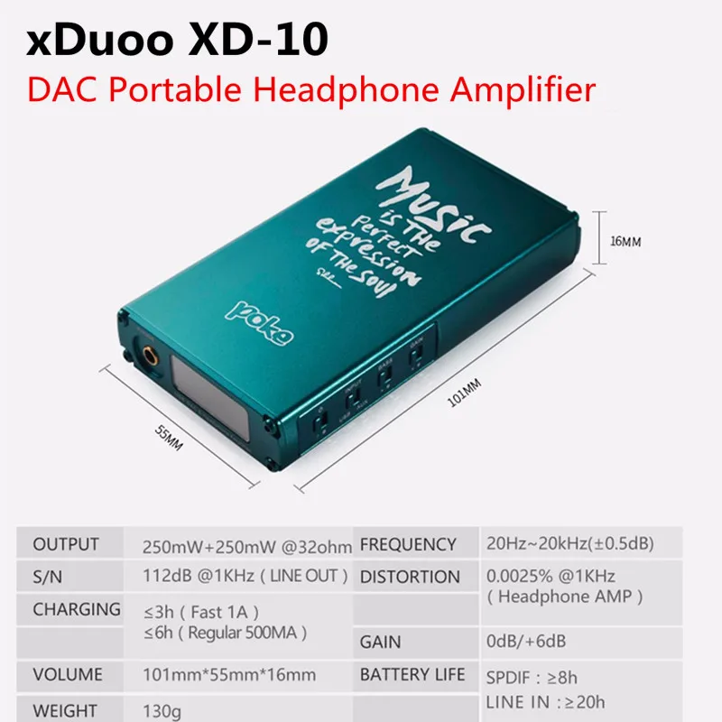 

XDUOO XD-10 Poke Hifi Headphone Amplifier with DAC USB AK4490EQ DAC Audio Amplifier Headphones Amp Portable Headset Amplifiers