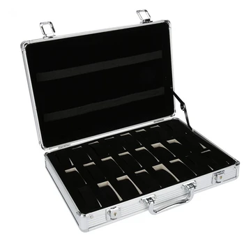 

24 Grid Aluminum Suitcase Case Display Storage Box Watch Storage Box Case Watch Bracket Clock Watch Clock Box
