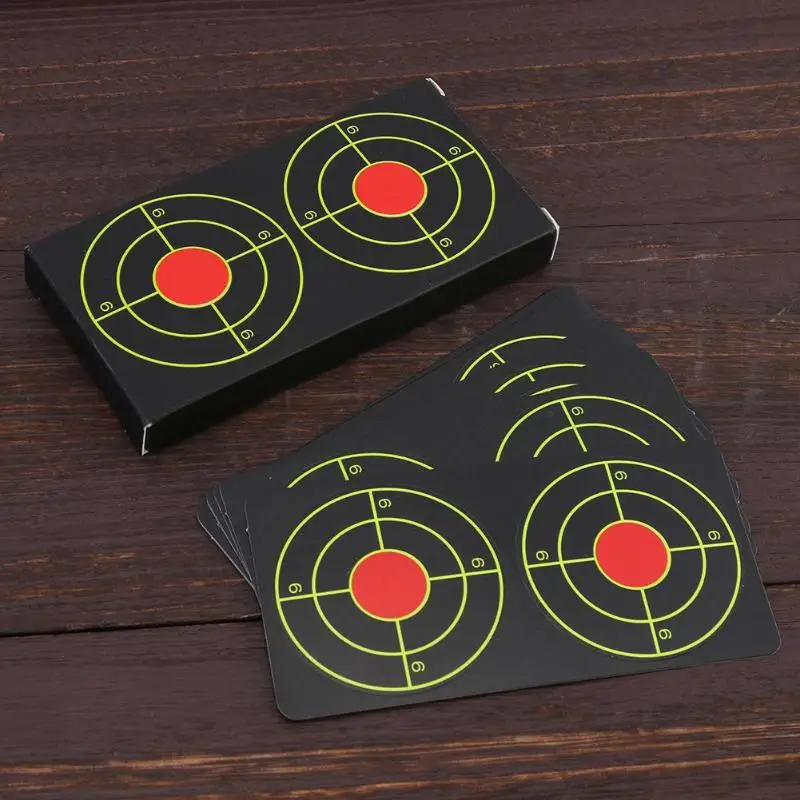 

50pcs Targets Glow 6x6cm Reactive Splatter Paper Target for Hunting Train
