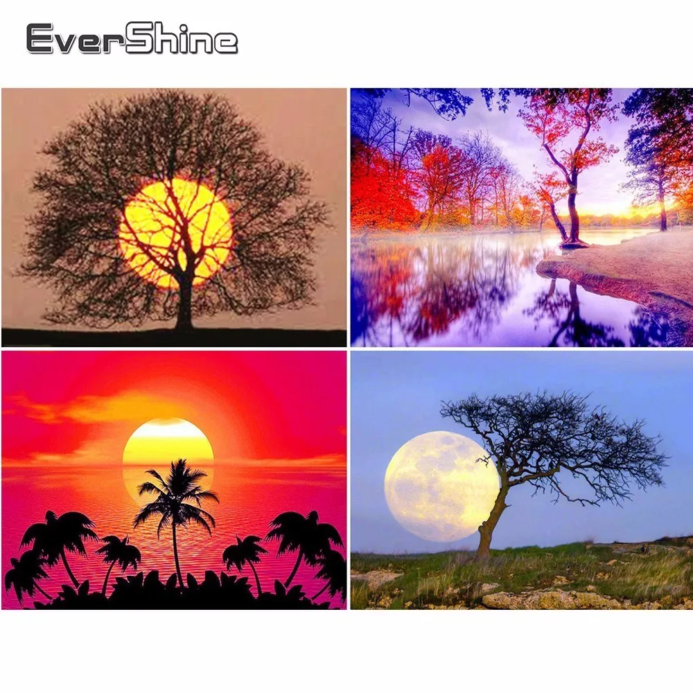 

Evershine 5D Diamond Mosaic Full Display Scenery DIY Diamond Embroidery Sale Tree Rhinestones Pictures Diamond Painting Beadwork