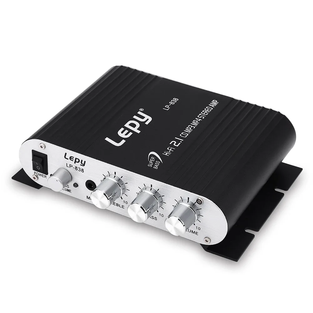 Lepy LP 838 мини автомобильный усилитель Hi Fi MP3 MP4 стерео сабвуфер аудио автомобильной