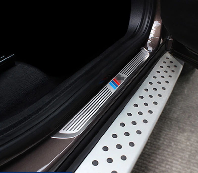 

Stainless Steel Car Door M-tech Sports Guards Sills Pedal Welcome Pedal Sill Scuff Plate For X1 X3 X5 X6 E70 E83 E84 E71