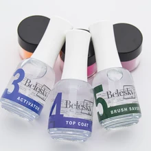 BELESKY основа гель Топ гель натуральный сухой активатор кисти заставка для ногтей Dip порошок