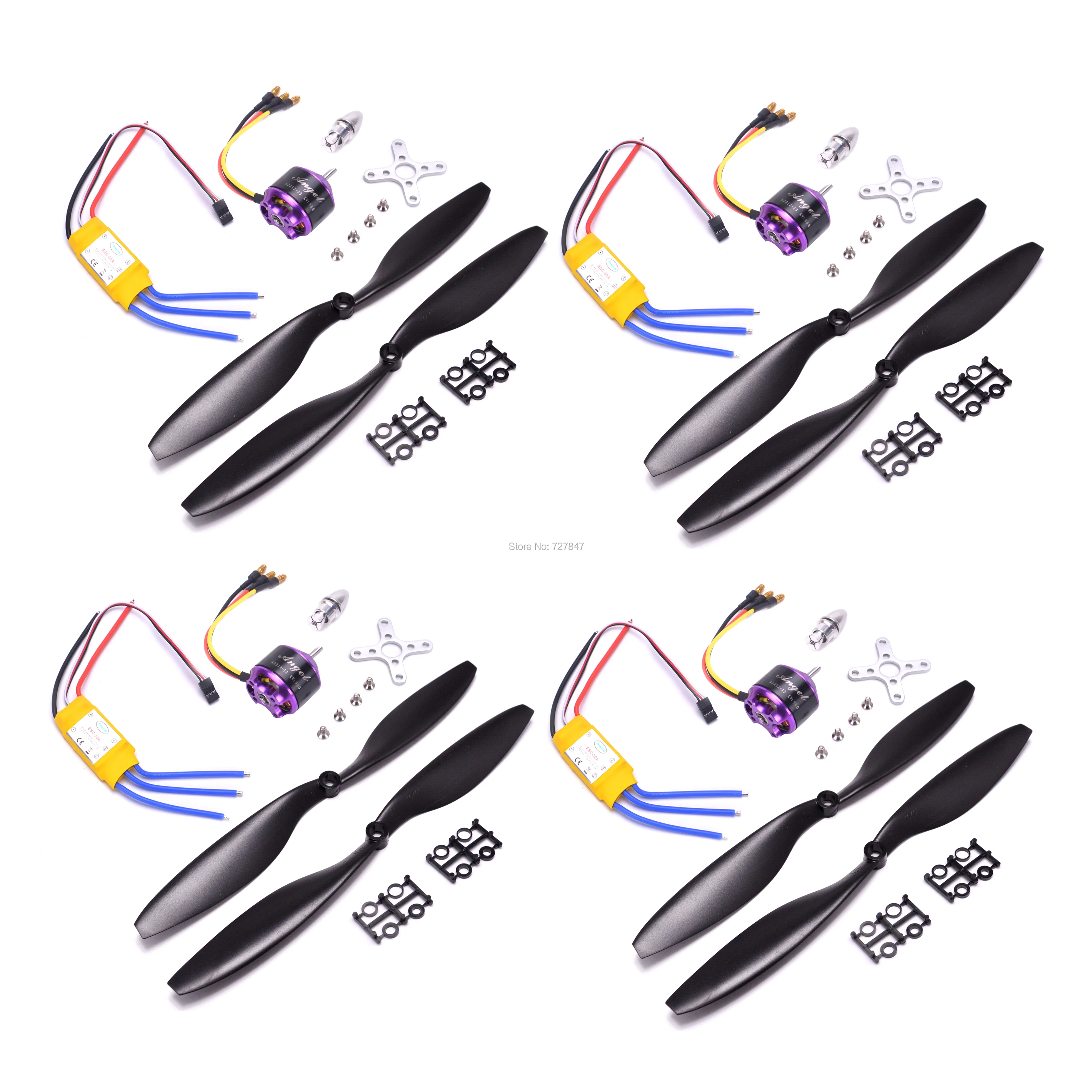 

A2212 2212 980kv Brushless Outrunner Motor + 30A ESC + 1045 Propeller Quad-Rotor Set for RC Aircraft Multicopter