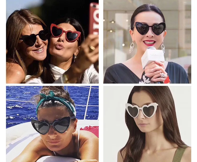 Мода в форме сердца солнцезащитные очки кастрировать Сладкий Стиль Солнцезащитные очки специальные модели