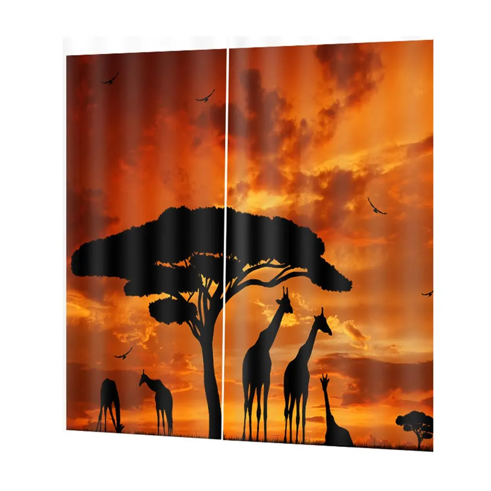 

DZ30053D Multicolored Giraffe Digital Printing Waterproof Mildew Shower Curtain150*166