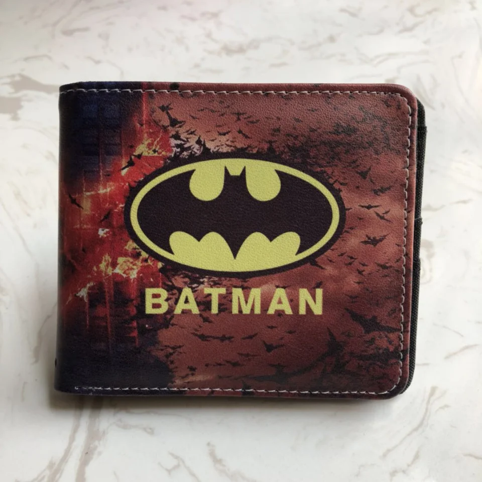 

Comics super hero Batman deadpool wallet women Men Wallets With Zipper Coin Pocket Credit boys girl coin Card purse