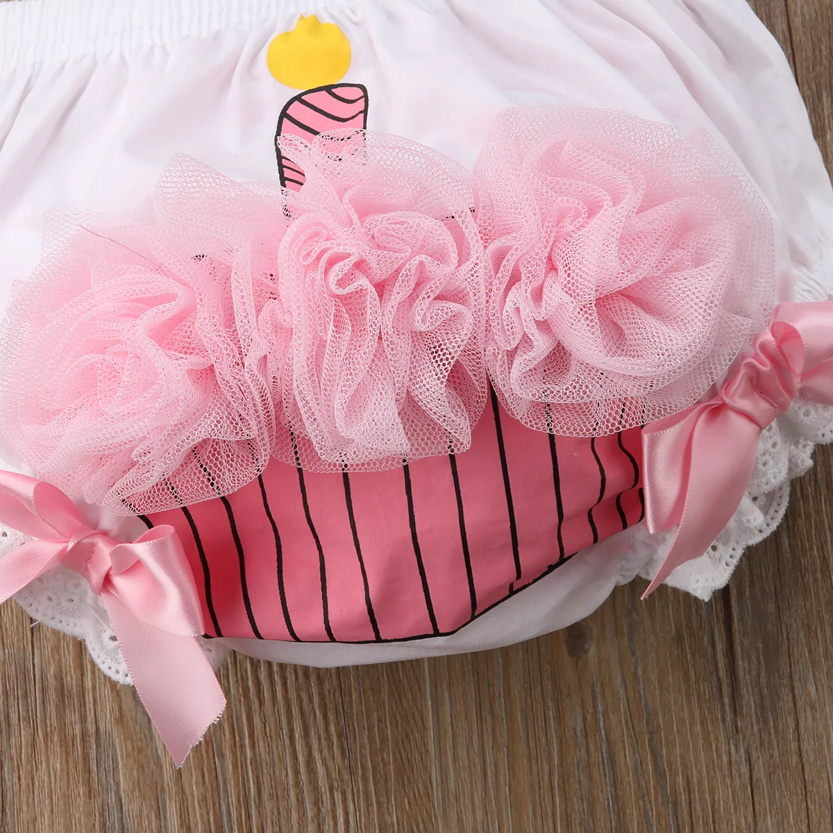 Модные милые подгузники для новорожденных маленьких девочек с кружевным принтом, цветочными оборками, кекс, подгузники, бирюзовые шорты