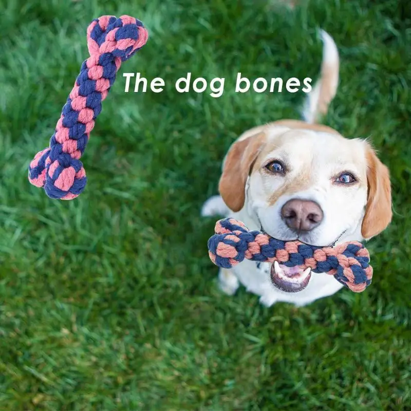 Pet в форме собачьей кости игрушка из хлопковых ниток щенок Плетеный узел чистка зубов игрушки Веревка из хлопка для собак игрушка