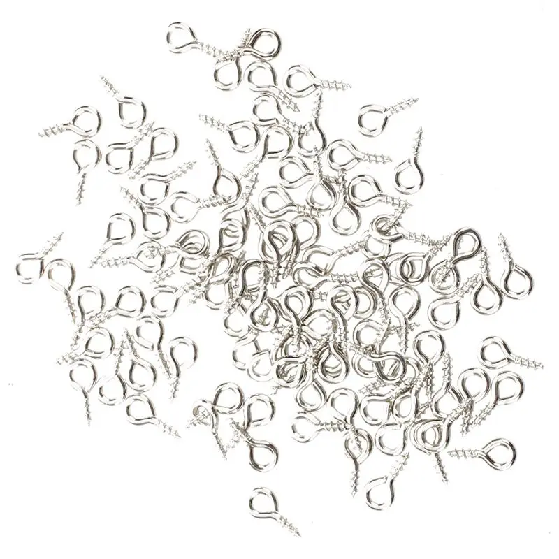 

100pcs Small Tiny Mini Eye Pins Eyepins Hooks Eyelets Screw Threaded silver/gold/copper 8x3.5mm for jewelry